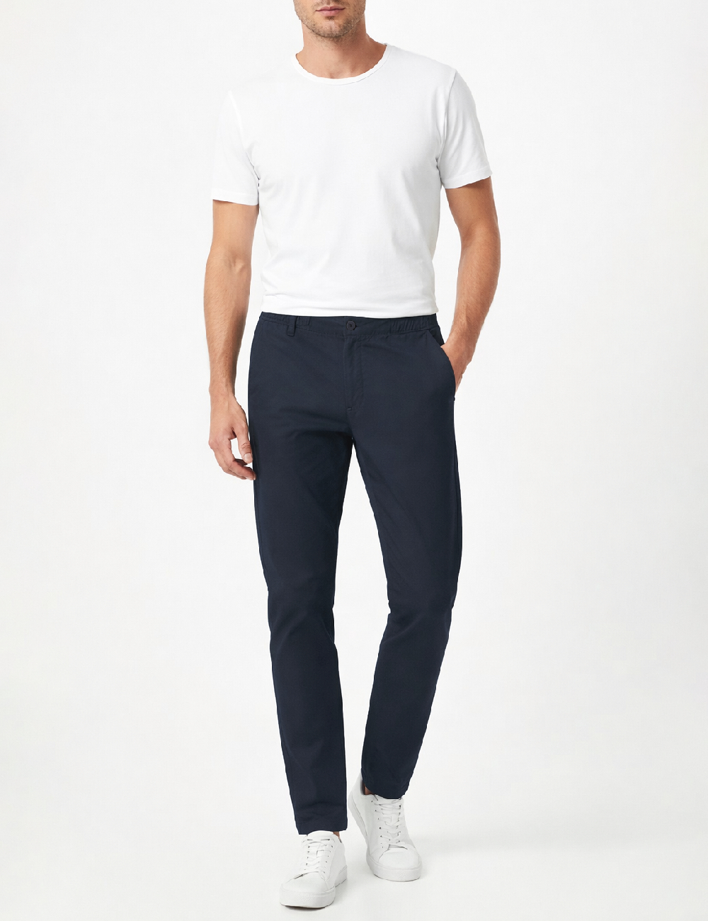 Pantaloni Pull&Bear, bleumarin