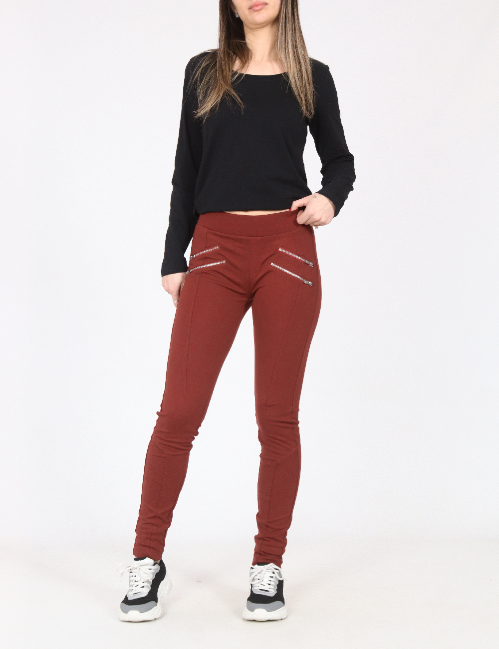 Pantaloni Bershka, caramiziu