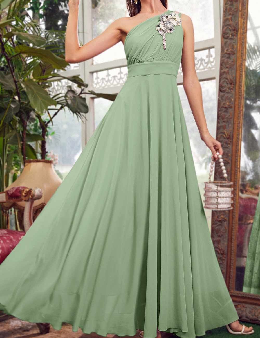 Rochie lunga SHEIN, verde