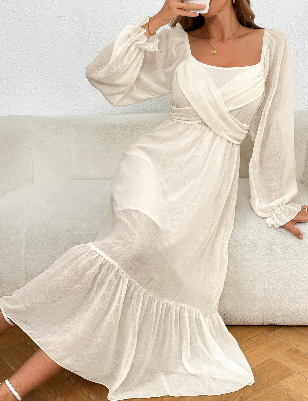 Rochie lunga SHEIN, ecru