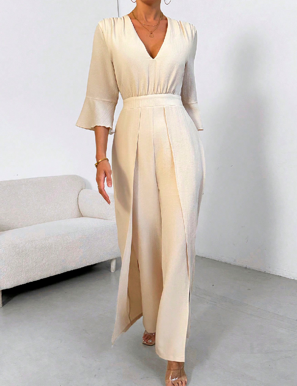 Salopeta SHEIN, crem