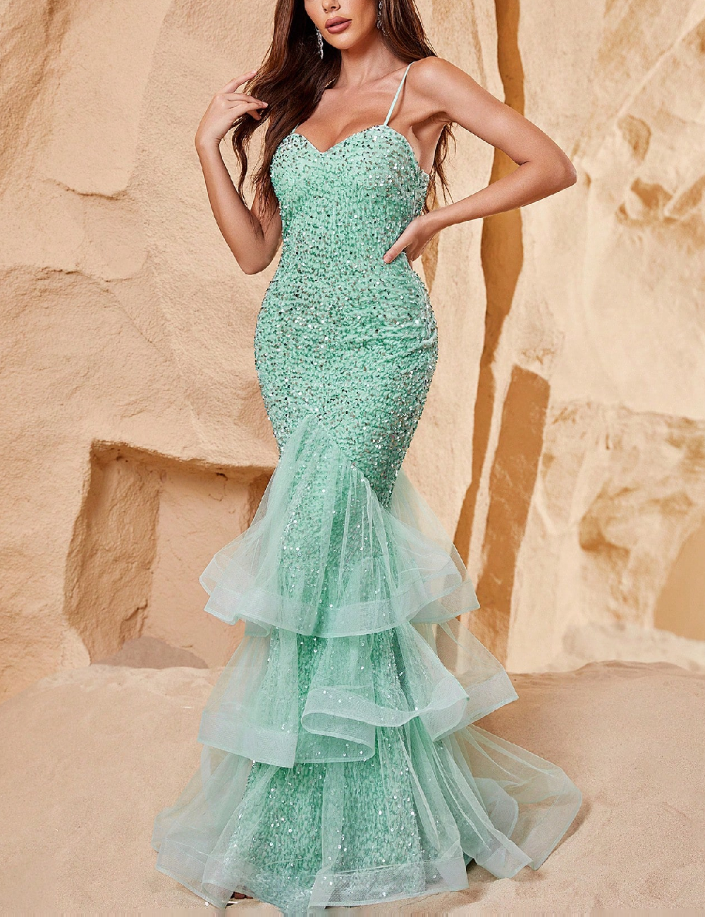 Rochie lunga Faeriesty, verde