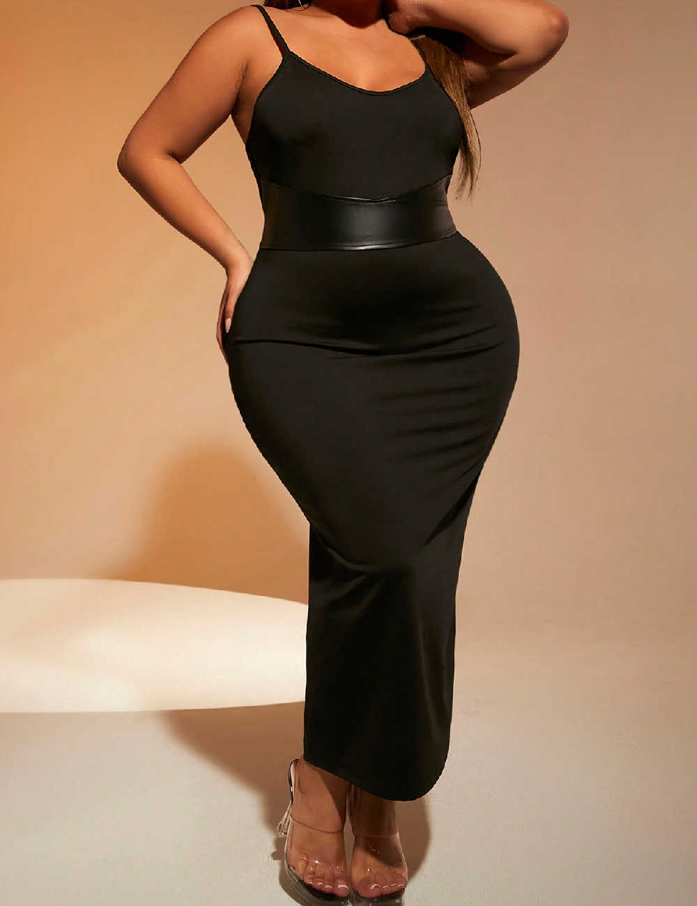 Rochie lunga SHEIN CURVE, negru