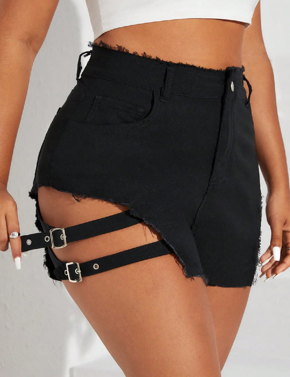 Pantaloni scurti SHEIN CURVE, negru