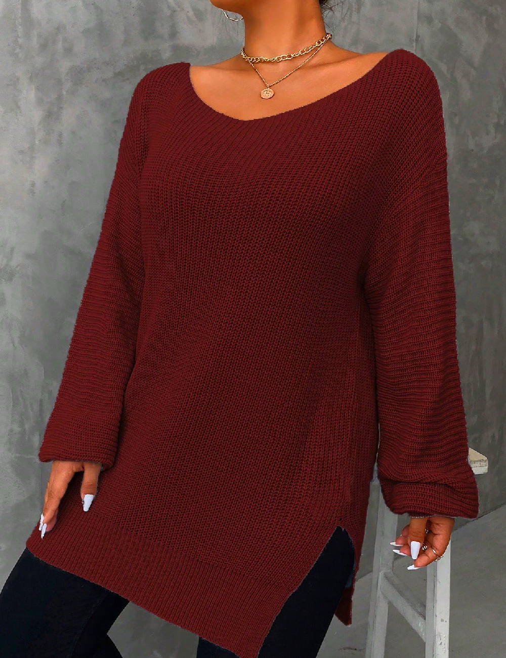 Pulover SHEIN CURVE, visiniu