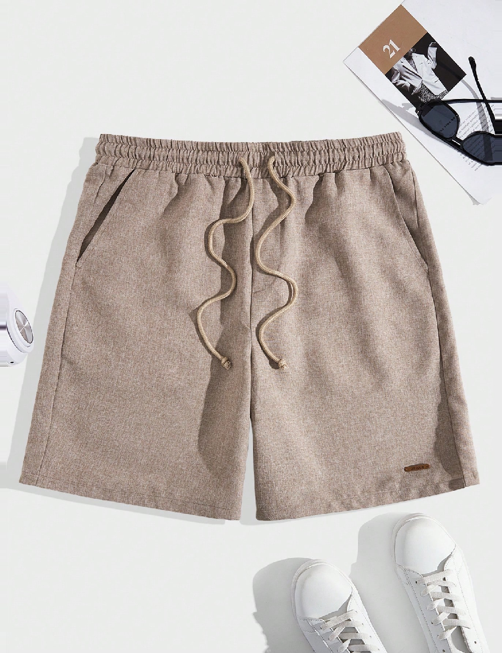 Pantaloni scurti SHEIN, maro deschis