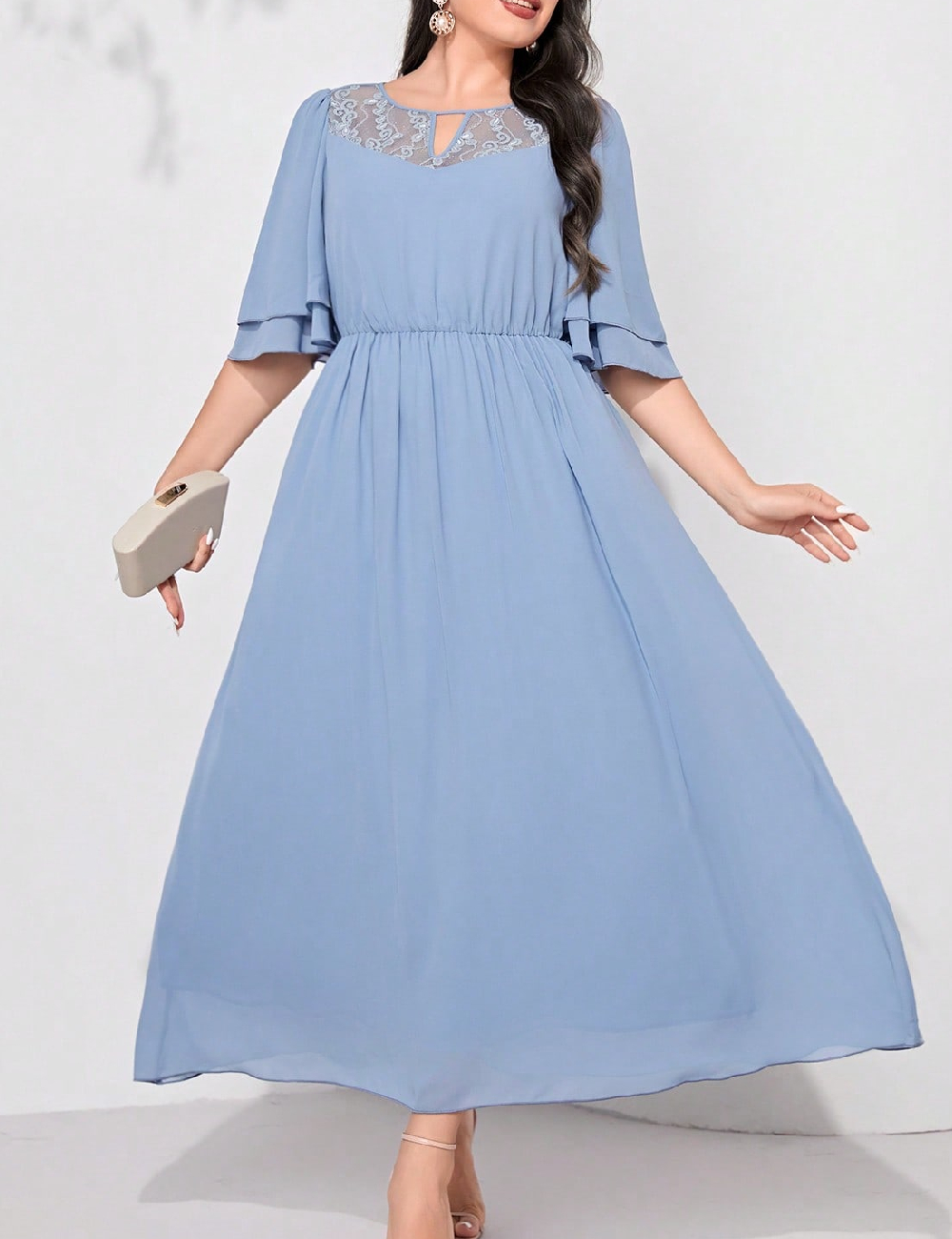 Rochie lunga SHEIN CURVE, albastru