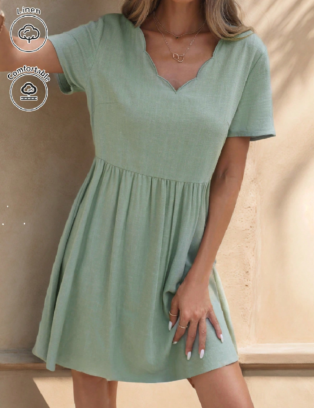 Rochie scurta SHEIN, verde