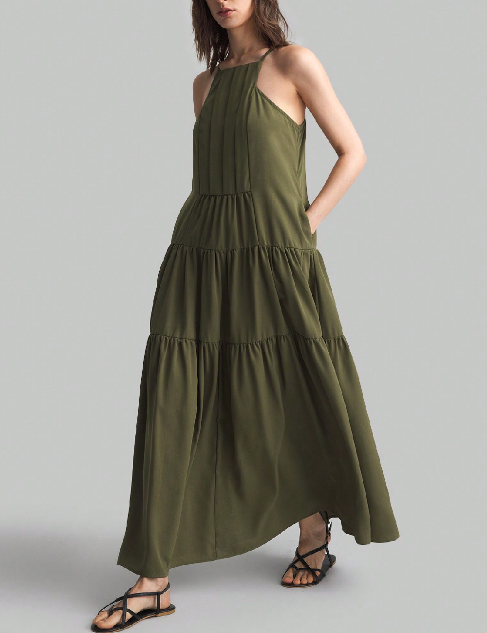 Rochie lunga SHEIN, kaki