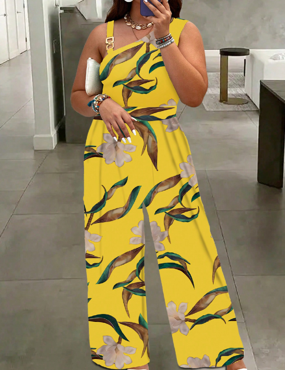 Salopeta SHEIN CURVE, galben