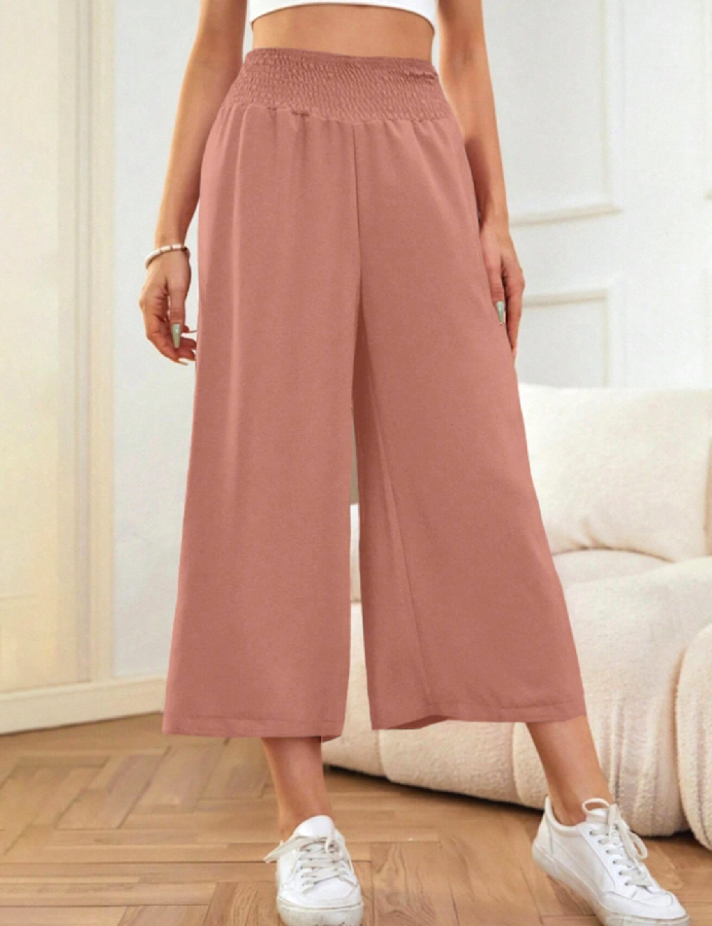 Pantaloni SHEIN, roz pudra inchis