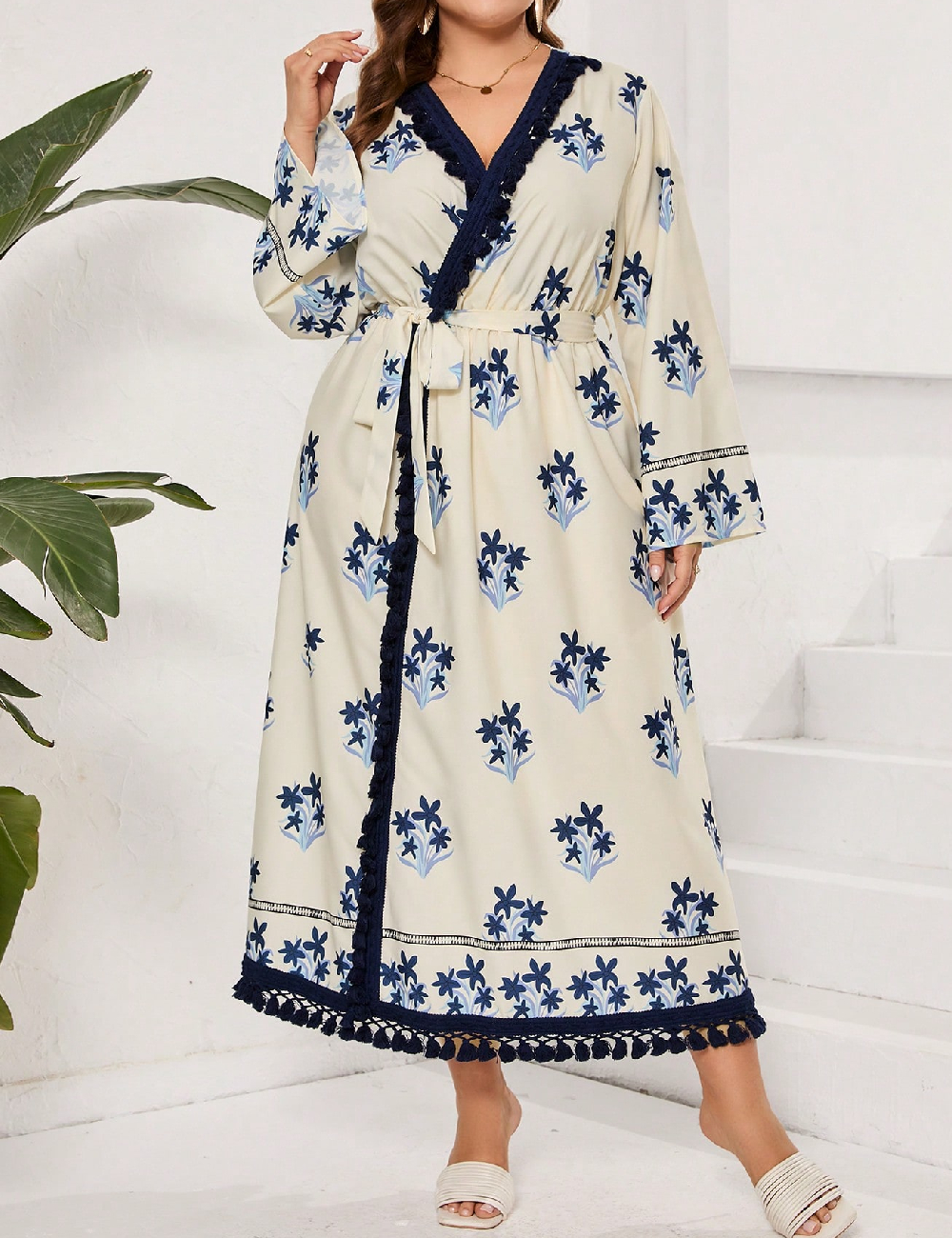 Rochie lunga SHEIN CURVE, ecru