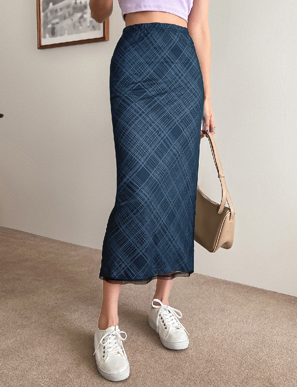 Fusta Dazy, negru/albastru