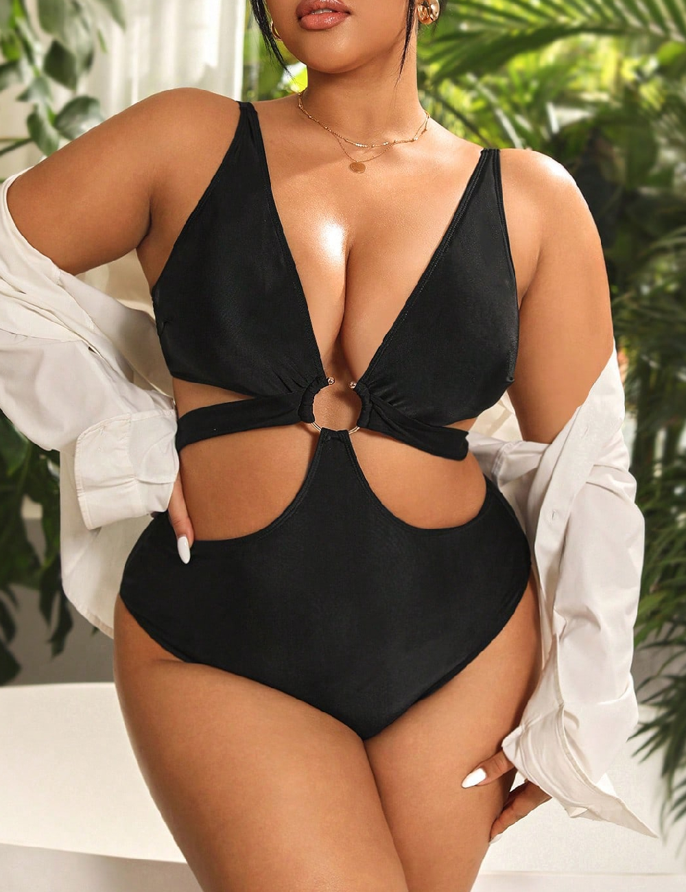 Costum de baie SHEIN CURVE, negru
