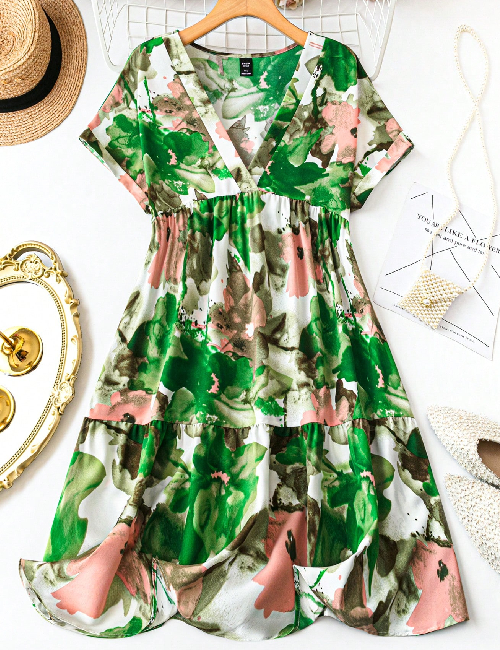 Rochie lunga SHEIN CURVE, verde