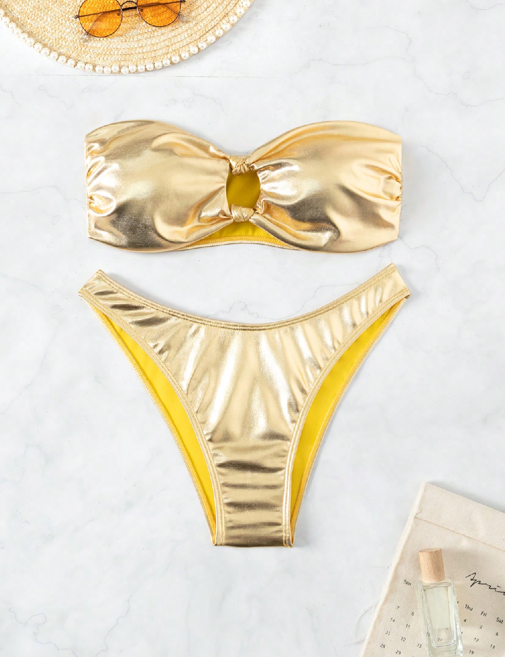 Costum de baie SHEIN, auriu