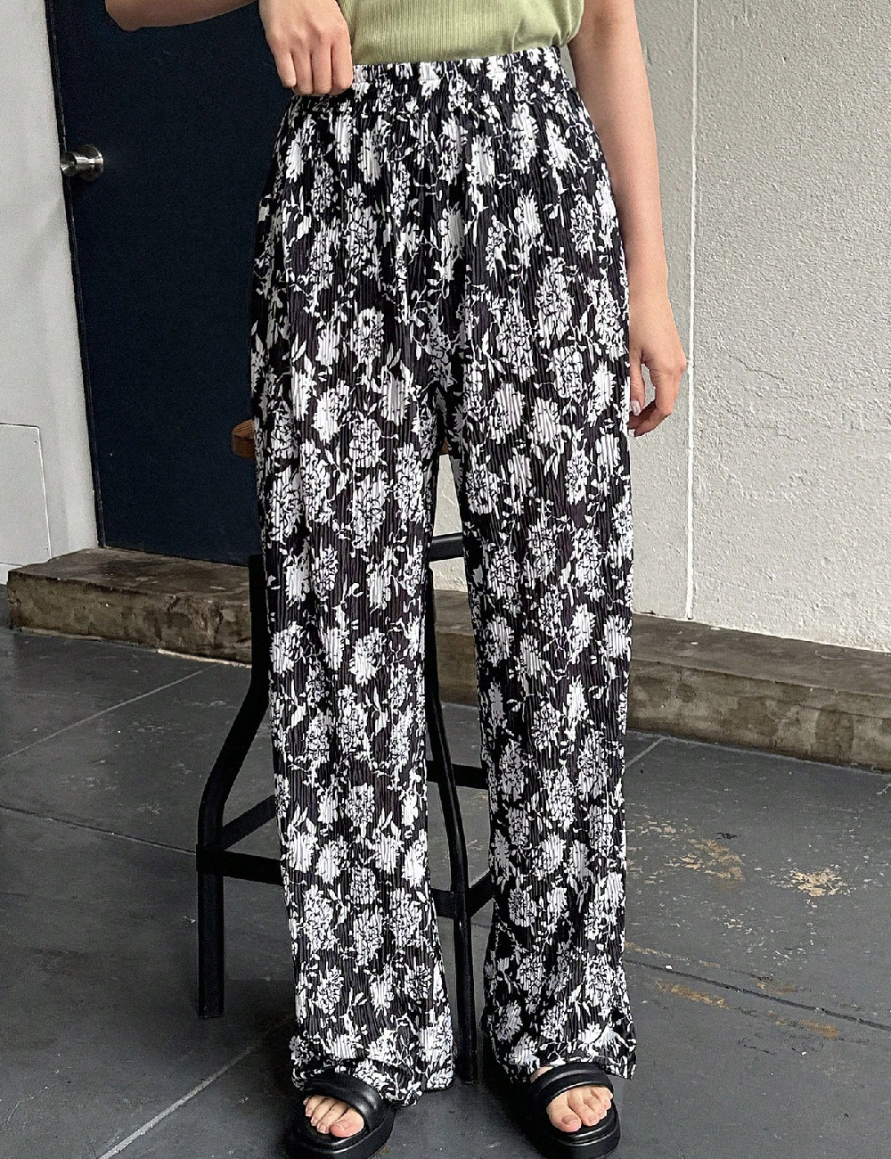 Pantaloni Friful, alb/negru