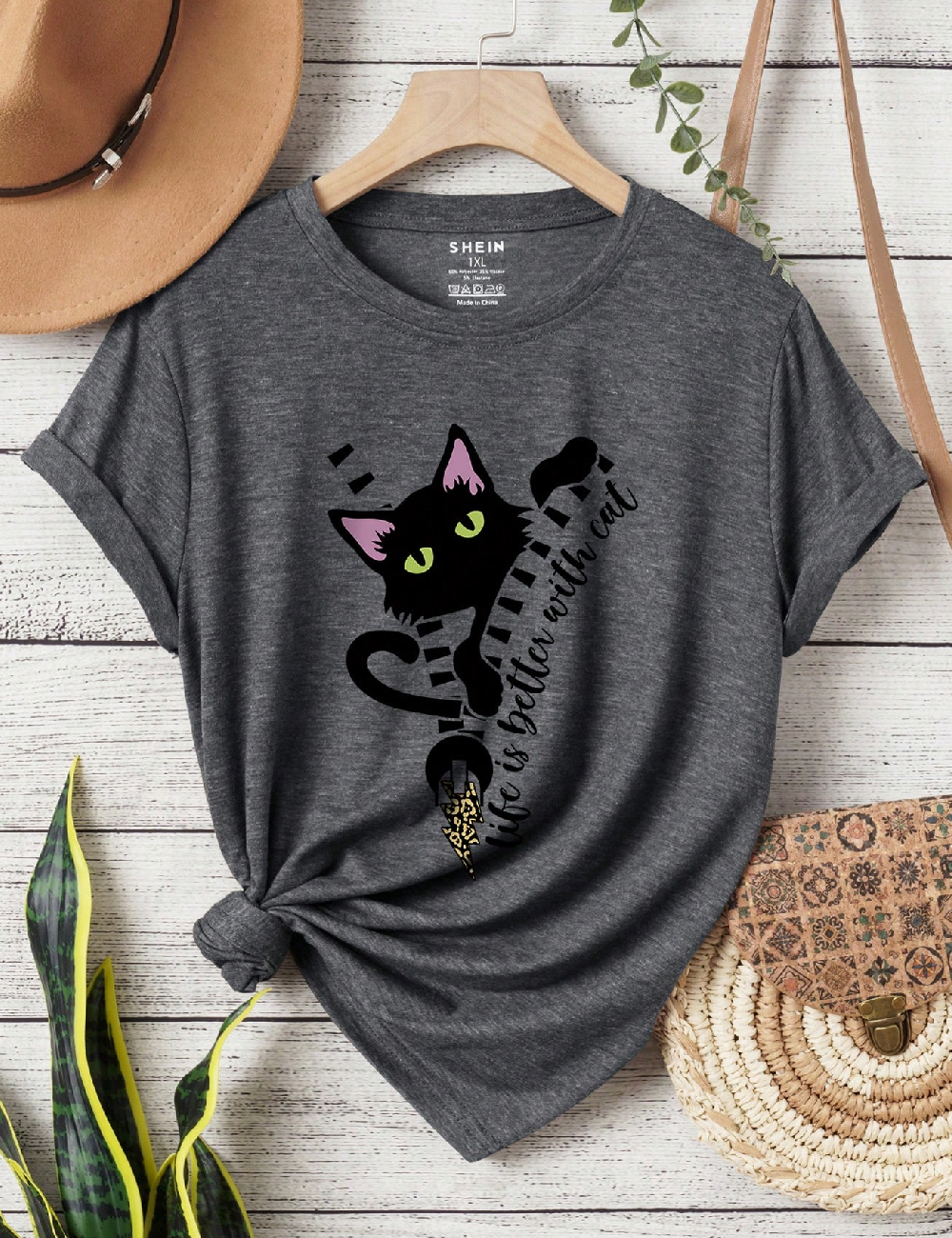 Tricou SHEIN CURVE, gri