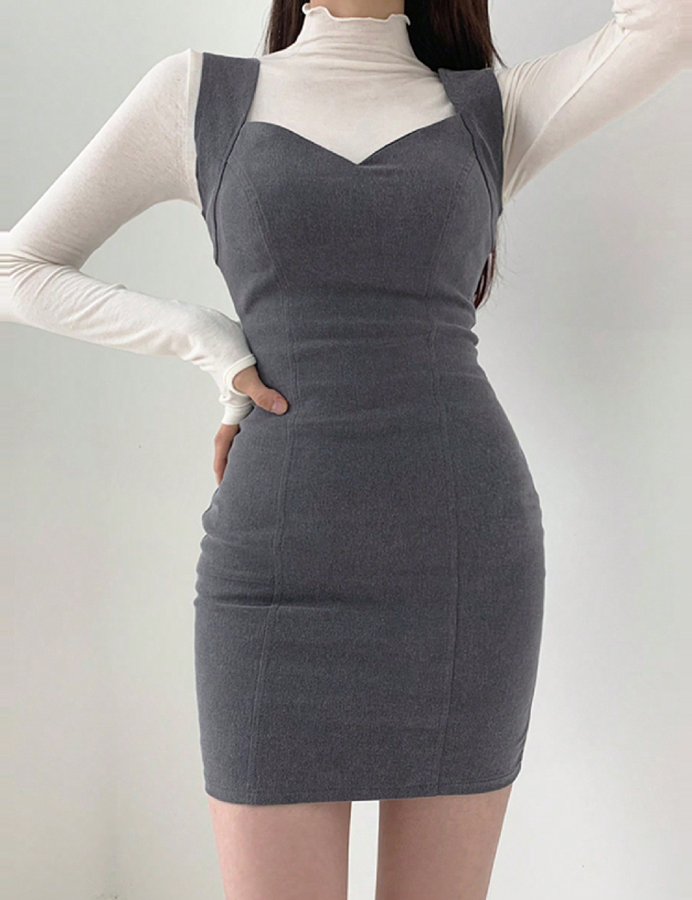 Rochie scurta Dazy, gri