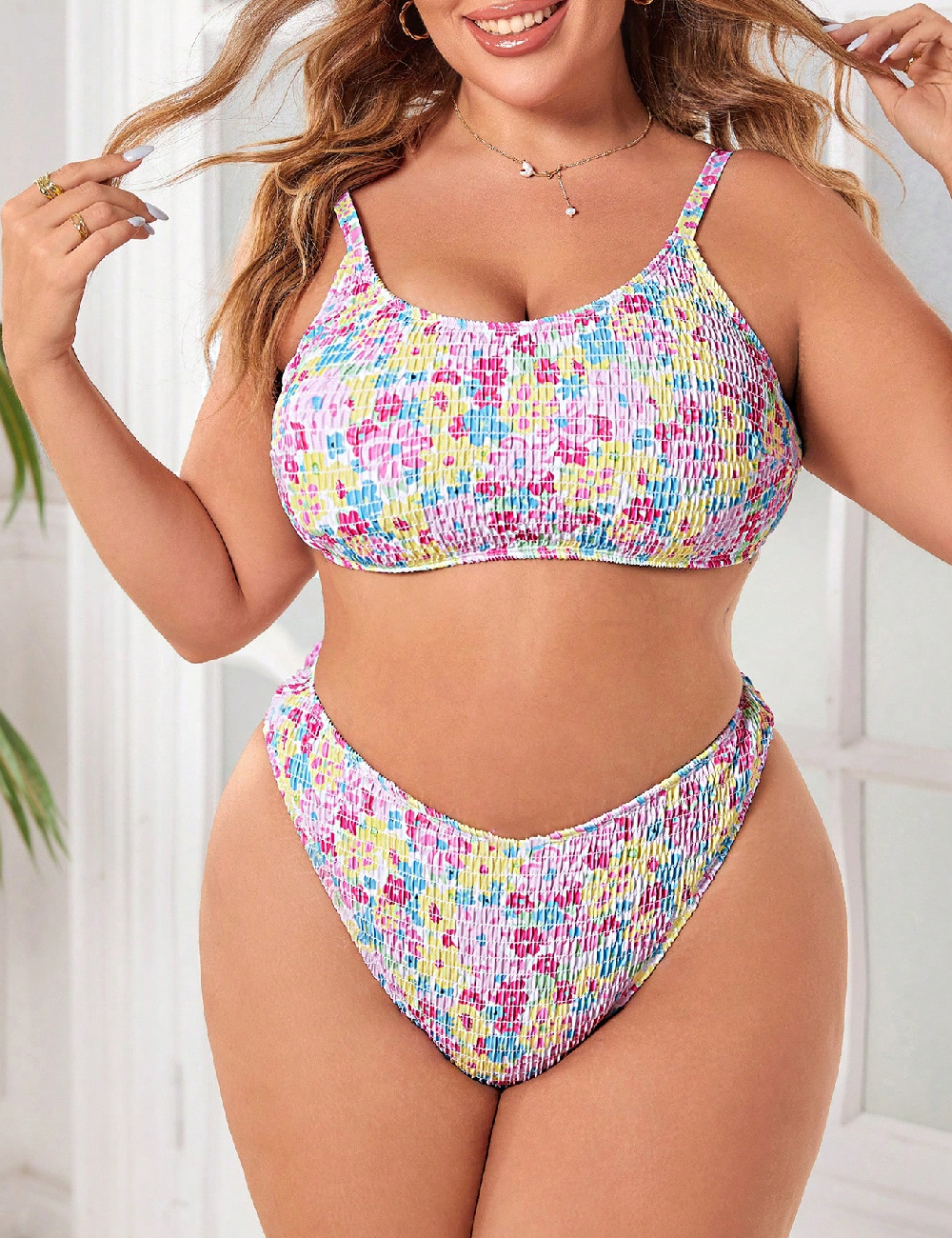 Costum de baie SHEIN CURVE, floral