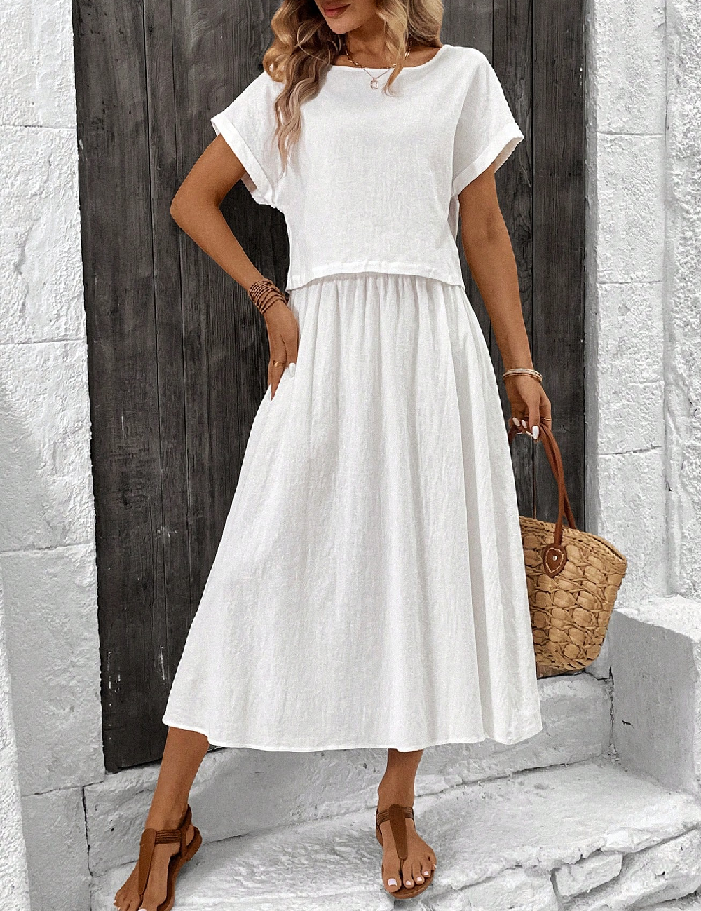 Compleu SHEIN CURVE, alb