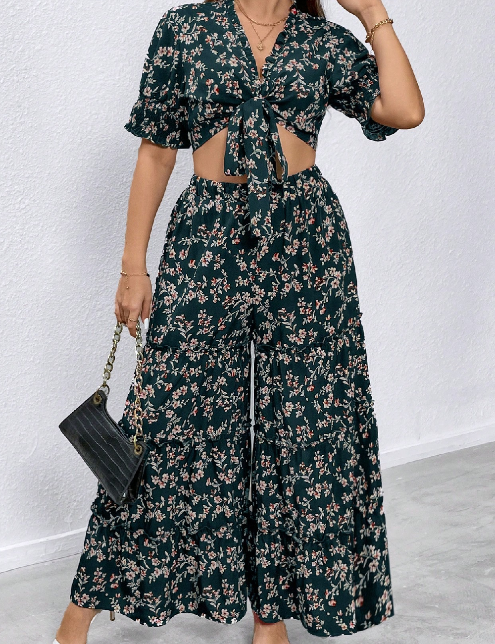 Compleu SHEIN CURVE, verde inchis