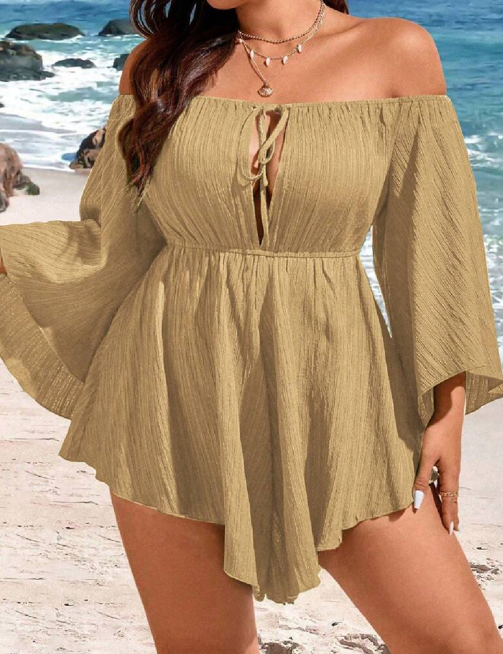 Salopeta SHEIN CURVE, bej