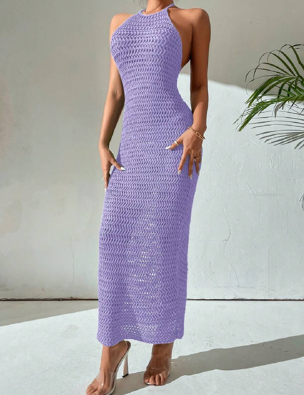 Rochie de plaja SHEIN, mov