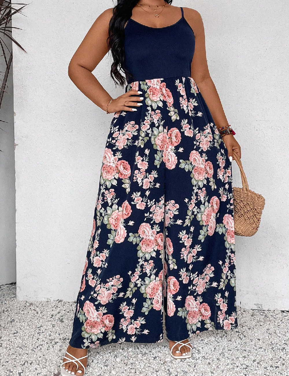 Salopeta SHEIN CURVE, bleumarin