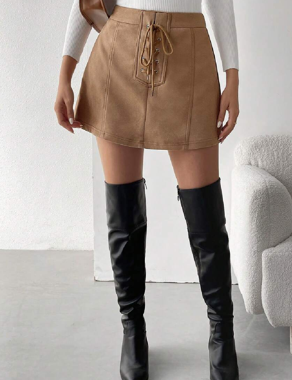 Fusta pantalon SHEIN, maro