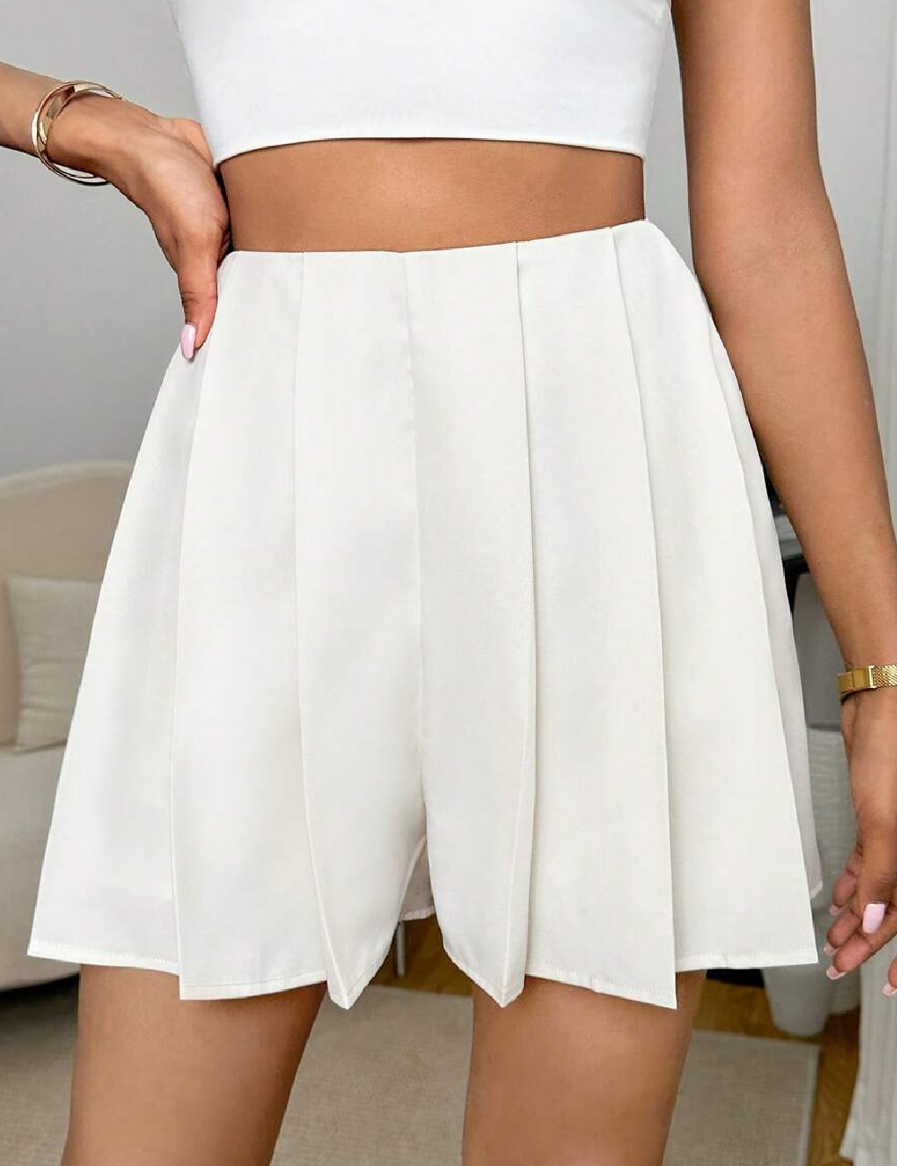 Pantaloni scurti SHEIN, ecru