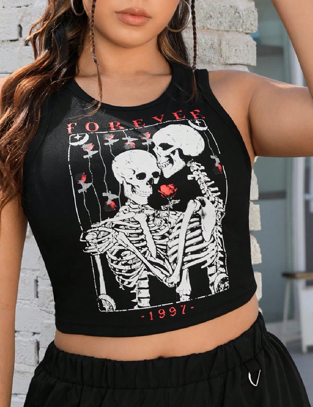 Top SHEIN CURVE, negru