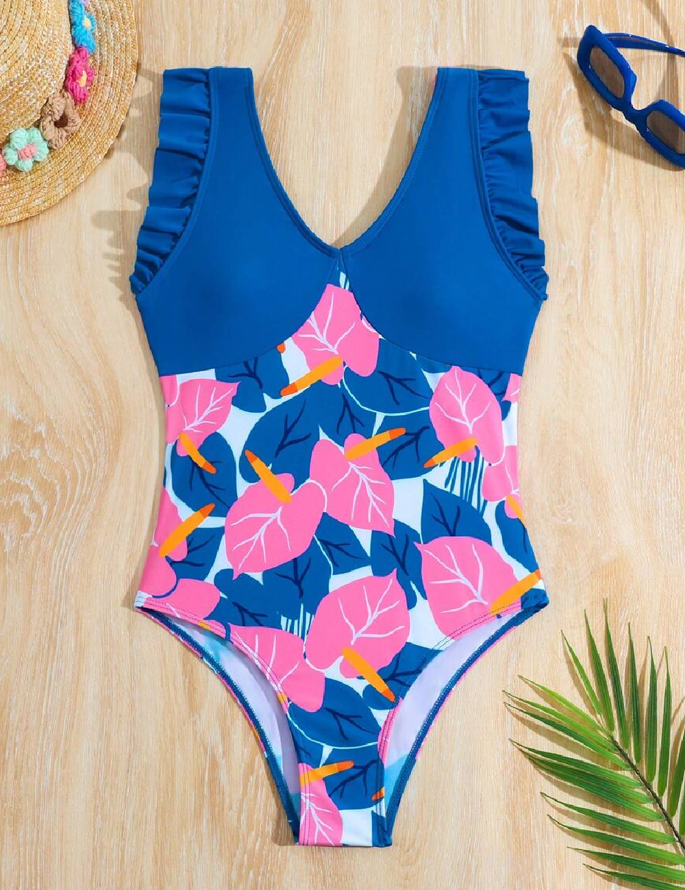 Costum de baie Shein Kids, albastru