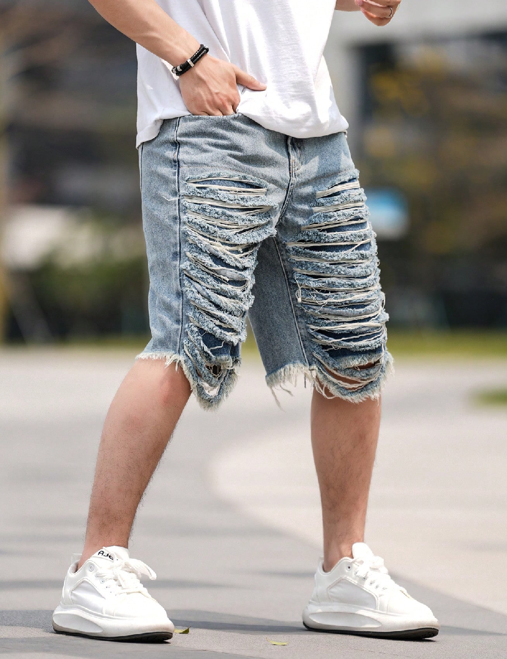 Pantaloni scurti SHEIN, albastru