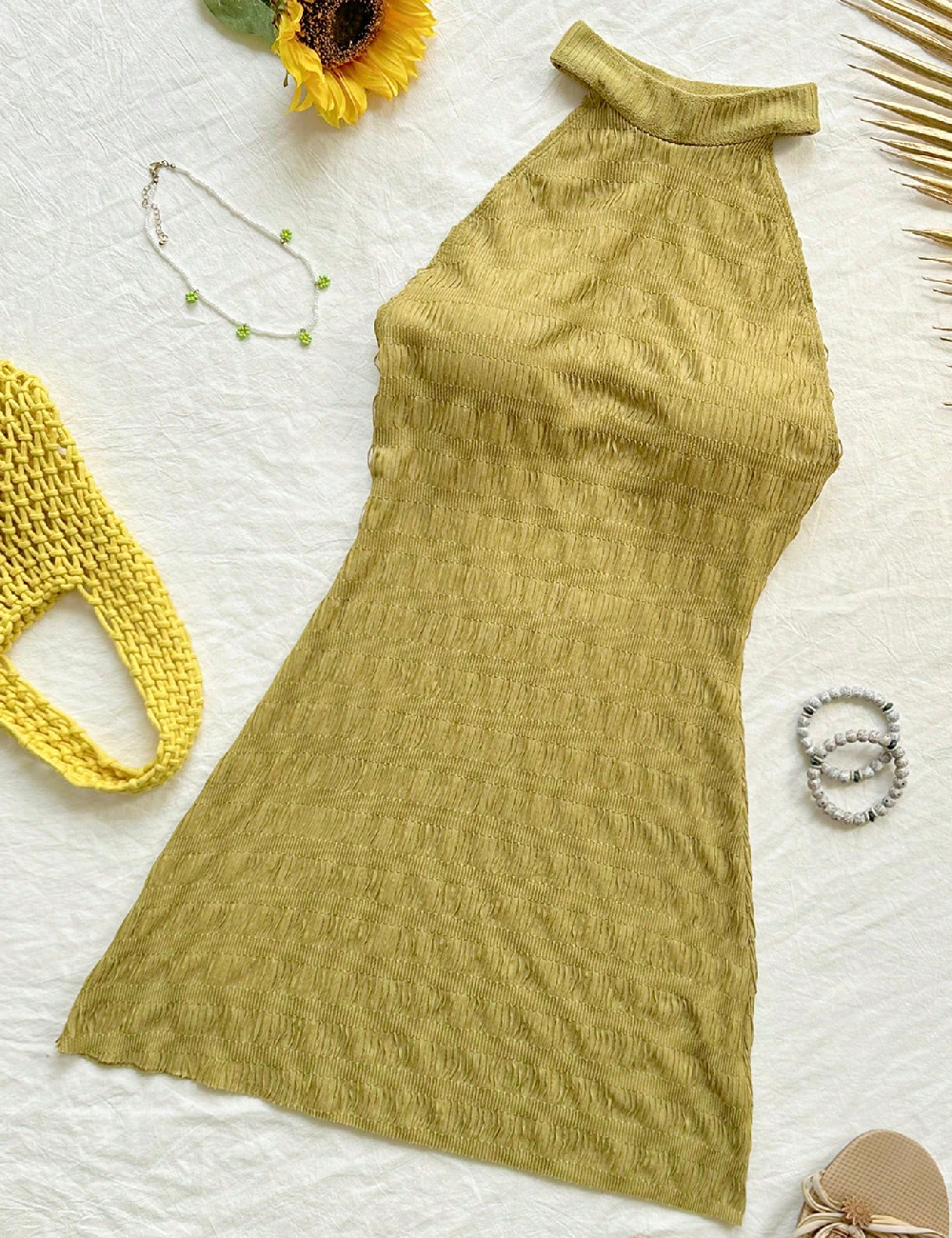 Rochie scurta SHEIN, verde