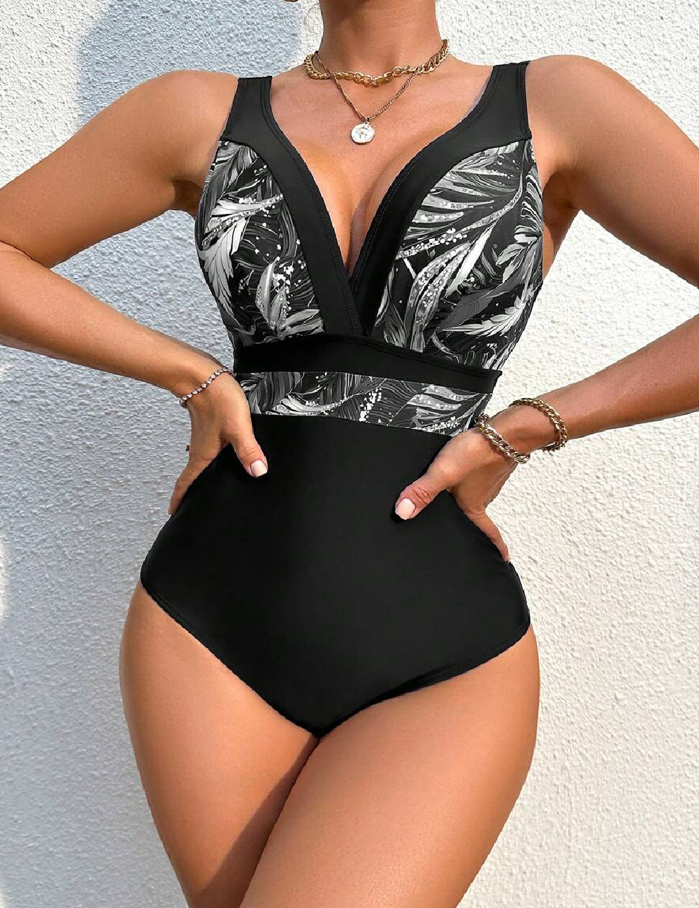 Costum de baie SHEIN, negru