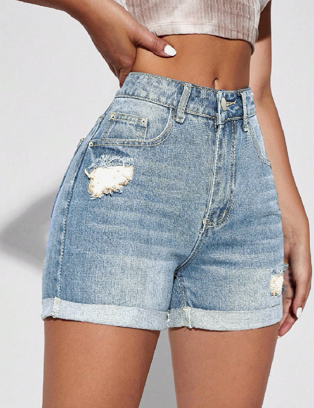 Pantaloni scurti SHEIN, albastru