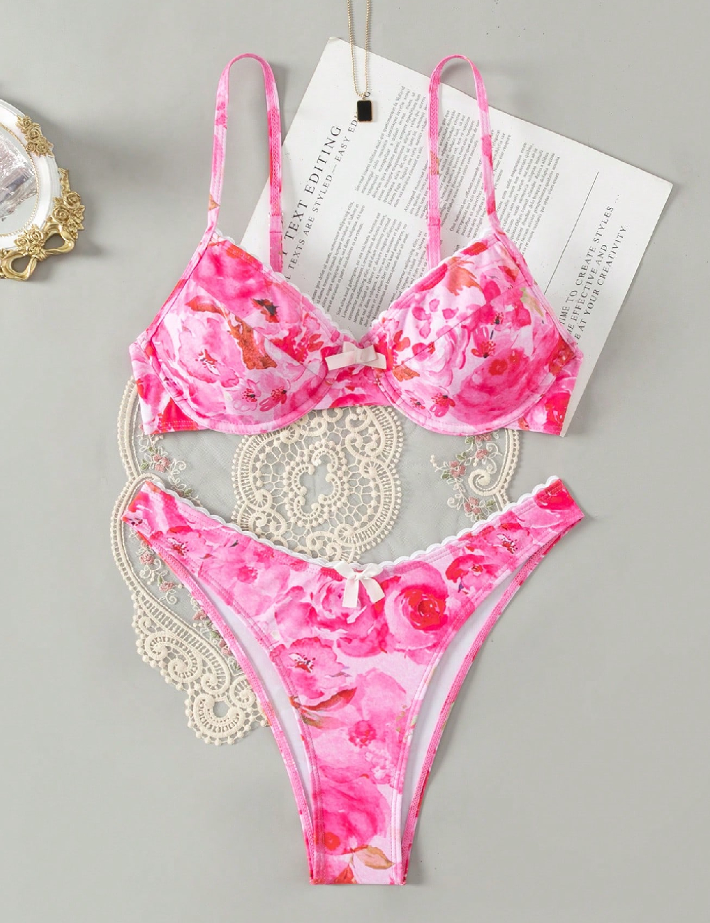 Costum de baie SHEIN, roz