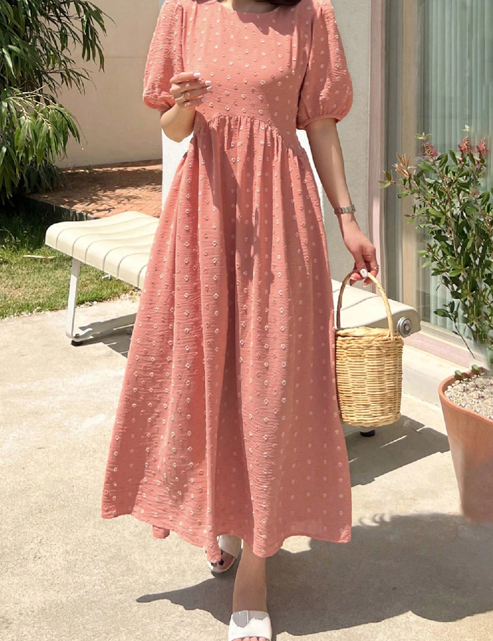 Rochie lunga Dazy, roz