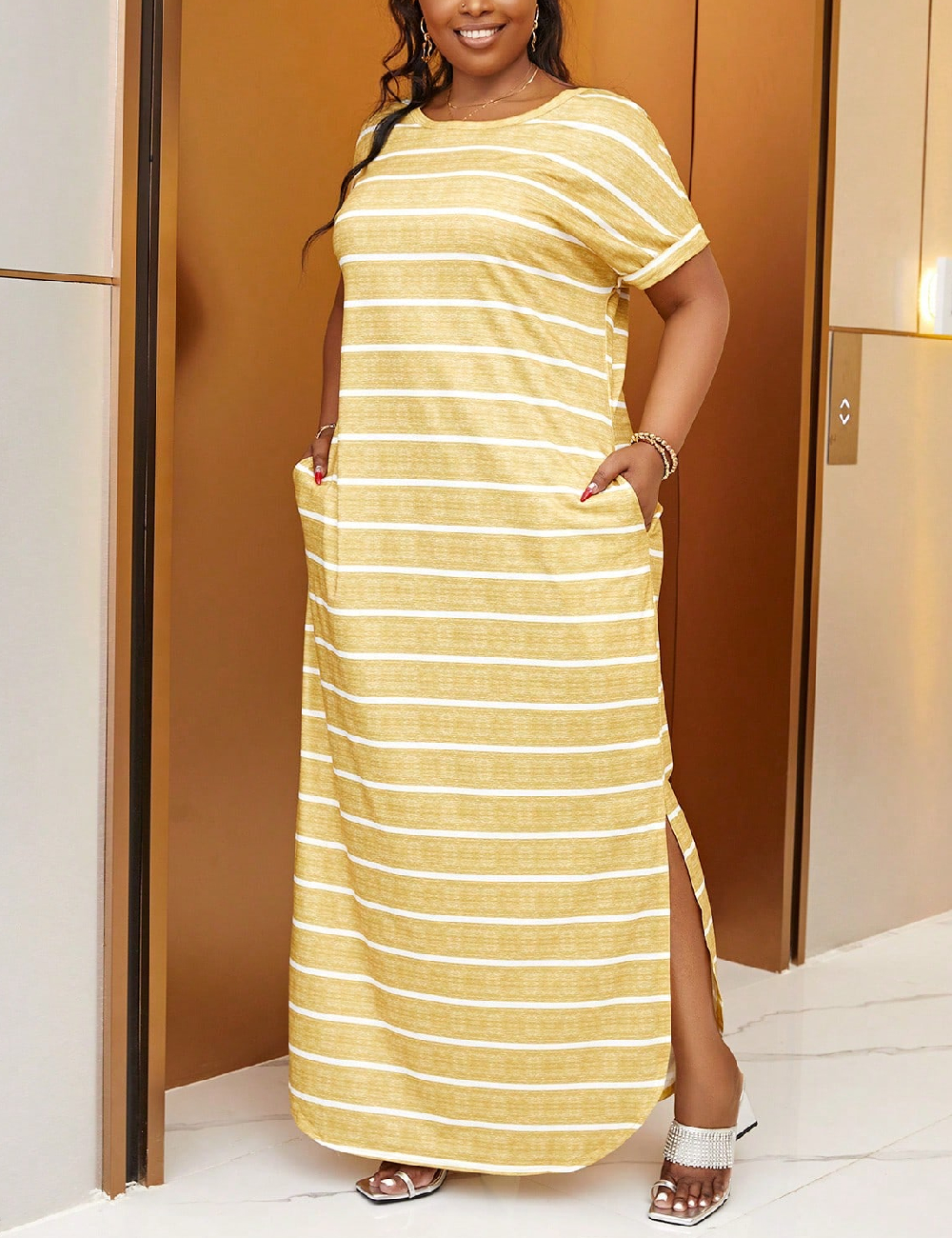 Rochie lunga SHEIN CURVE, galben