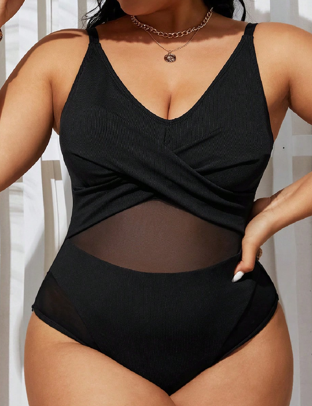 Costum de baie SHEIN CURVE, negru