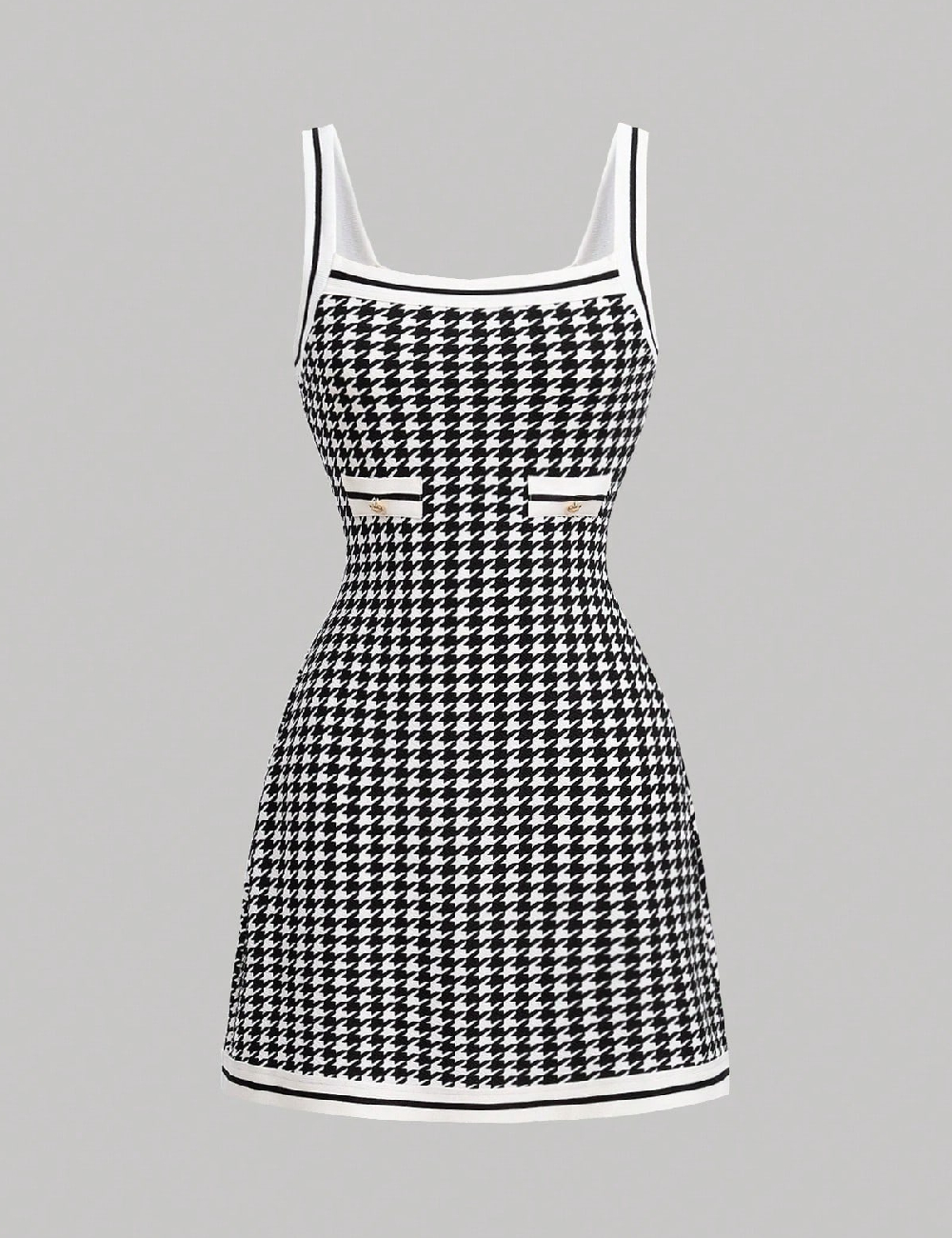 Rochie scurta SHEIN, alb/negru