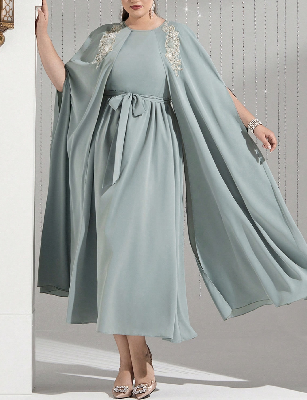 Rochie lunga SHEIN CURVE, verde