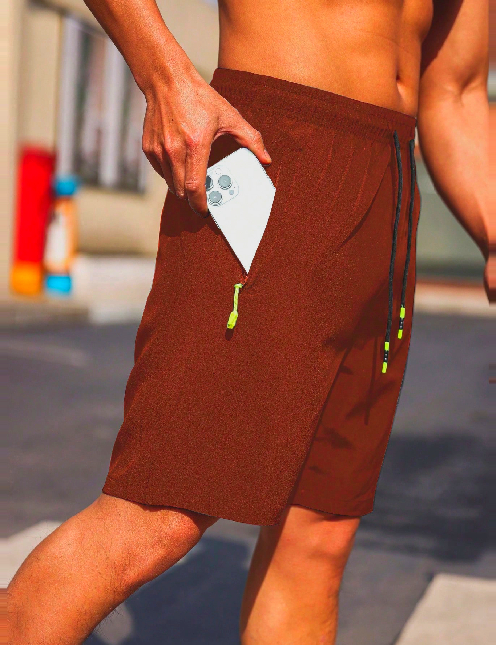 Pantaloni scurti SHEIN, maro