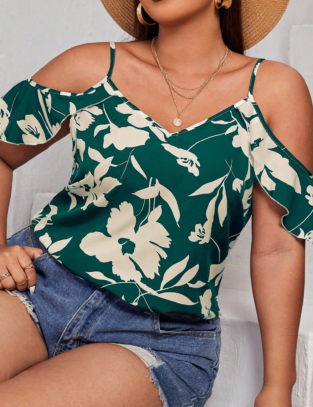 Bluza SHEIN CURVE, verde