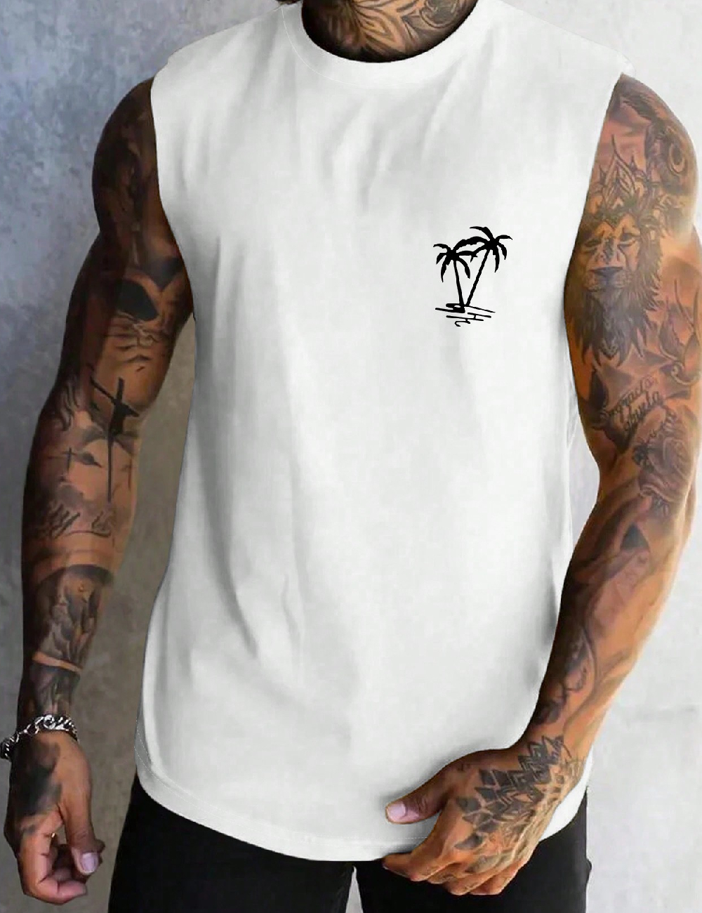 Maiou SHEIN Plus Size Men, alb