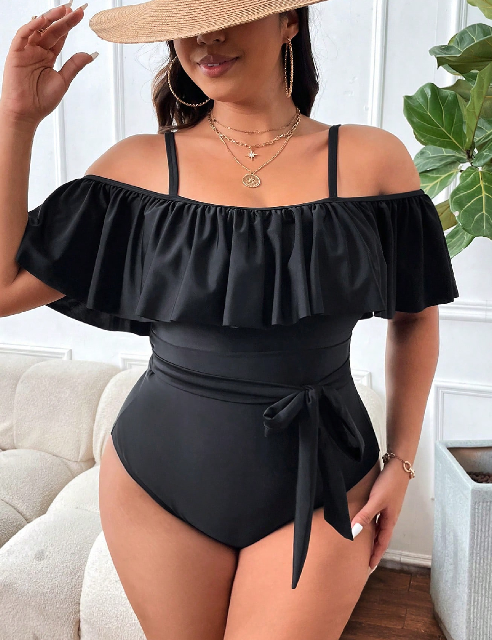 Costum de baie SHEIN CURVE, negru