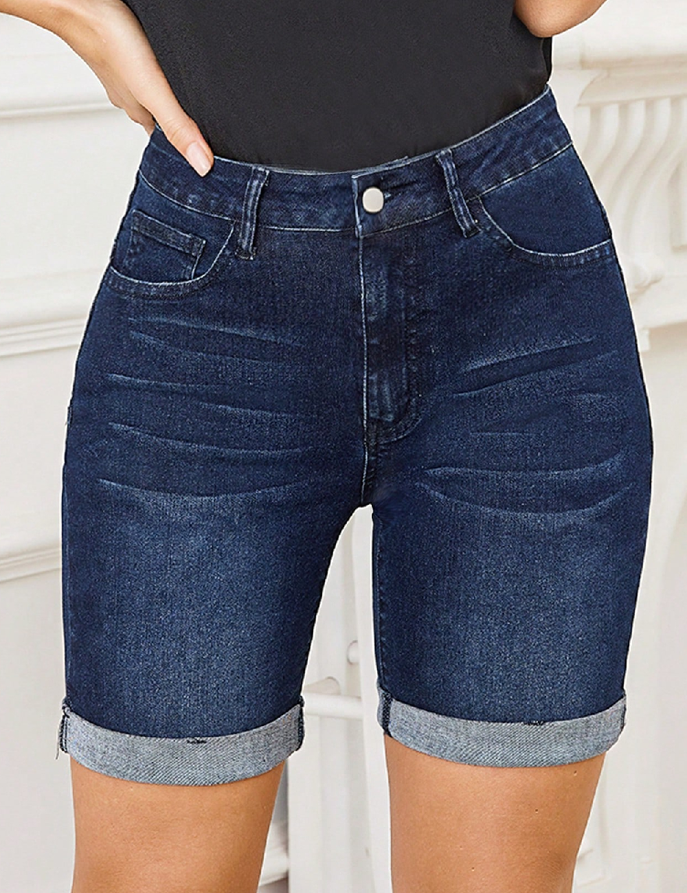 Pantaloni scurti SHEIN, albastru