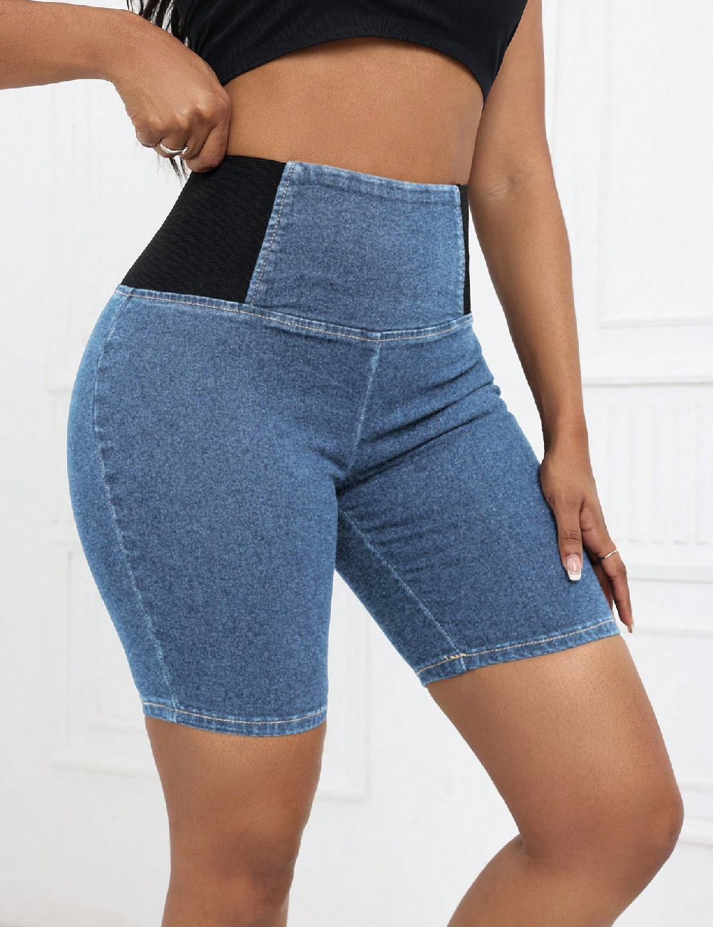 Pantaloni scurti SHEIN, albastru