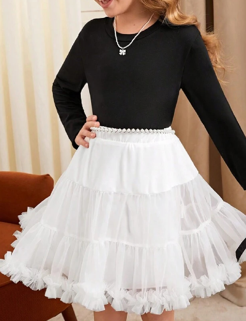 Compleu Shein Kids, alb/negru